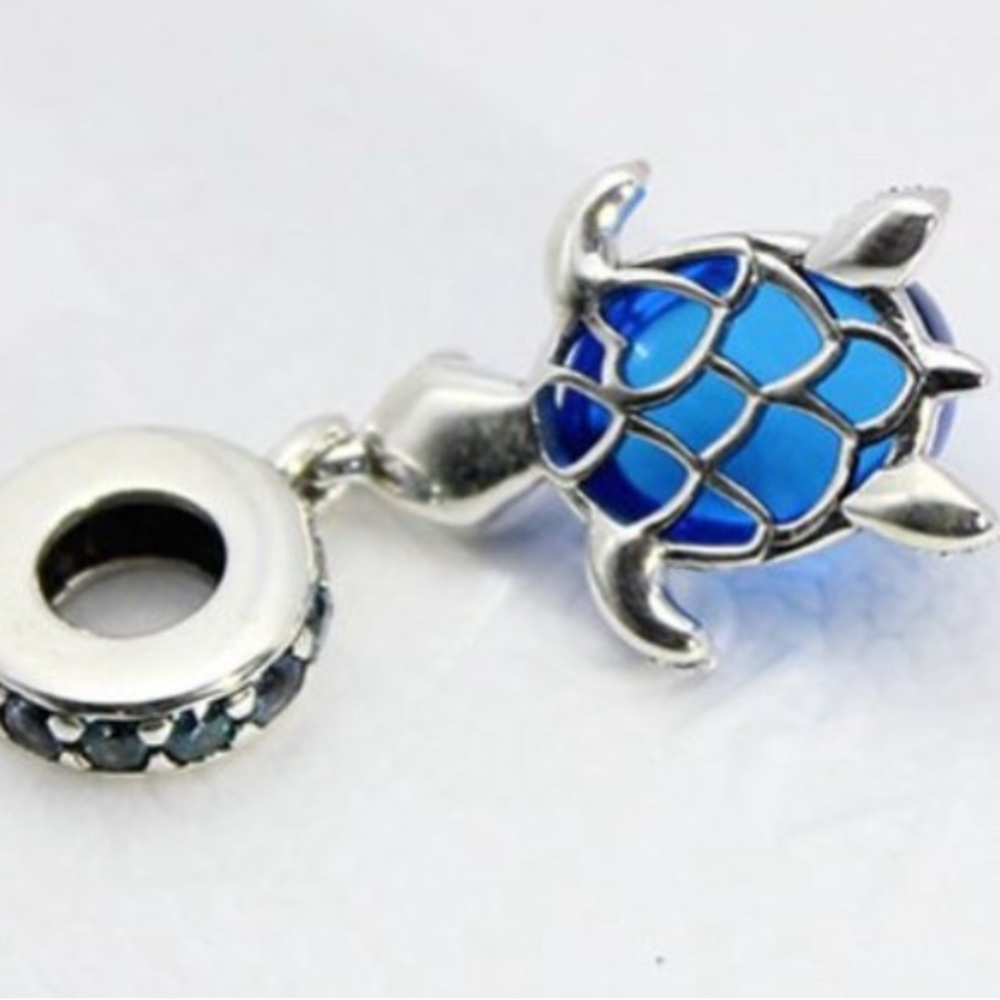 Pandora Murano Glass Sea Turtle Dangle Charm - Picture 3 of 4